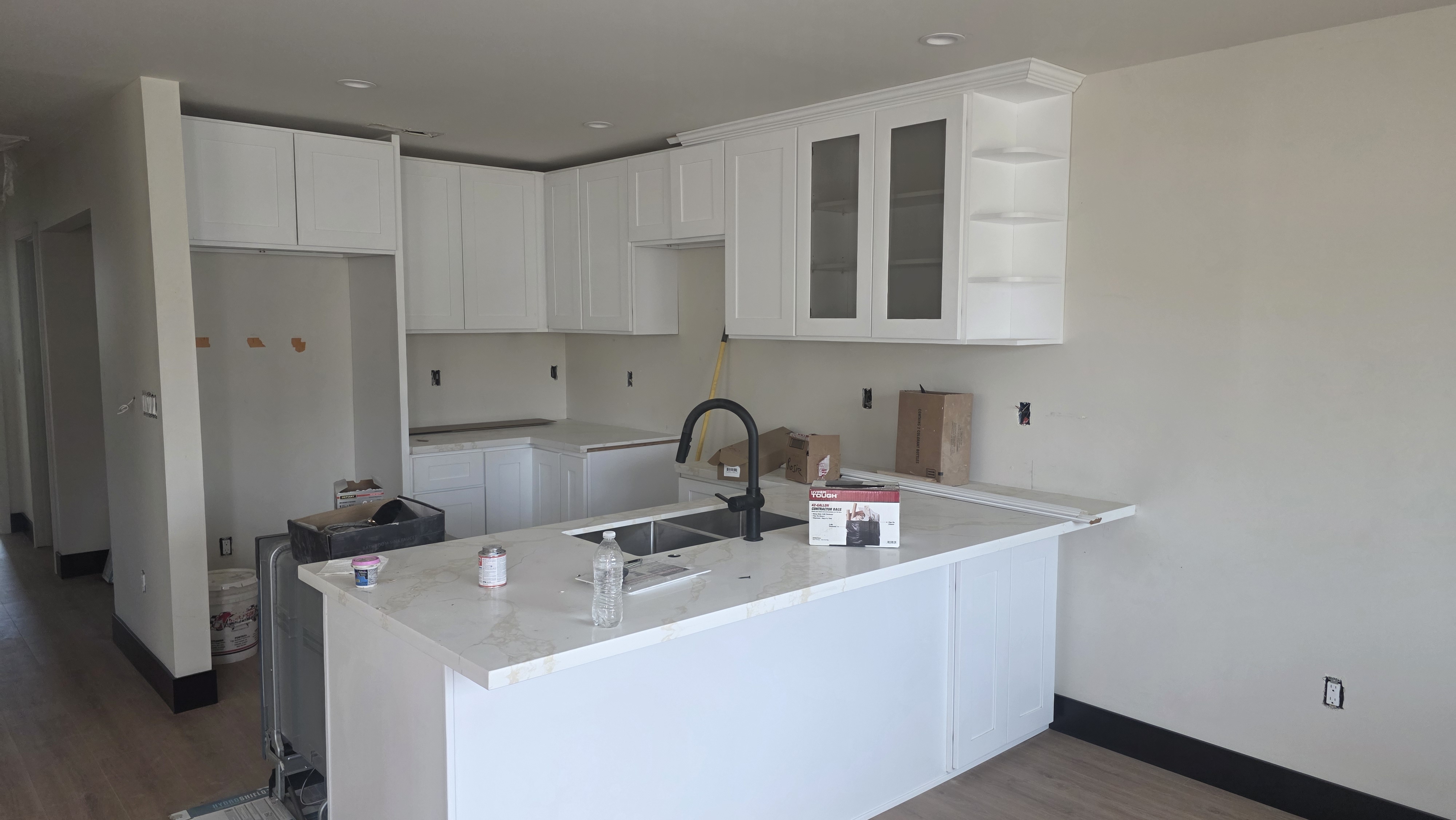 Finished ADU kitchen and living space